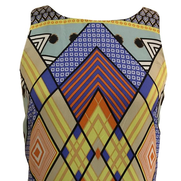 "Single" Geometric Silk Mini-Dress - Small - CUTE! - Picture 2 of 4